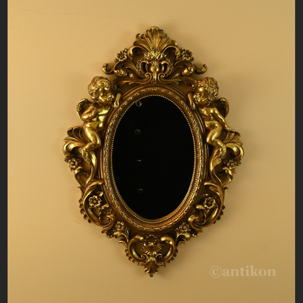 Lustro złote z aniołami owalne Lustro złote z aniołami owalne