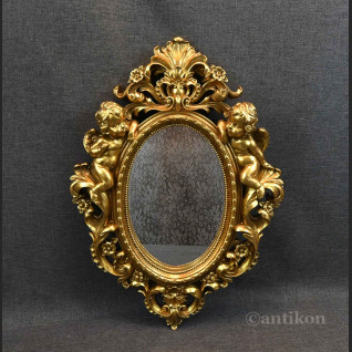 Lustro złote z aniołami owalne Lustro złote z aniołami owalne