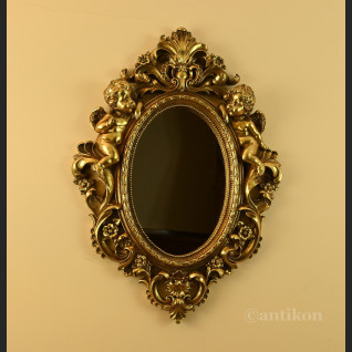 Lustro złote z aniołami owalne Lustro złote z aniołami owalne