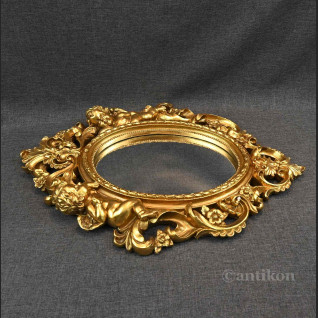 Lustro złote z aniołami owalne Lustro złote z aniołami owalne