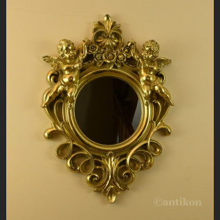 Lustro ozdobne z aniołkami w złotej ramie  Lustro ozdobne z aniołkami w złotej ramie