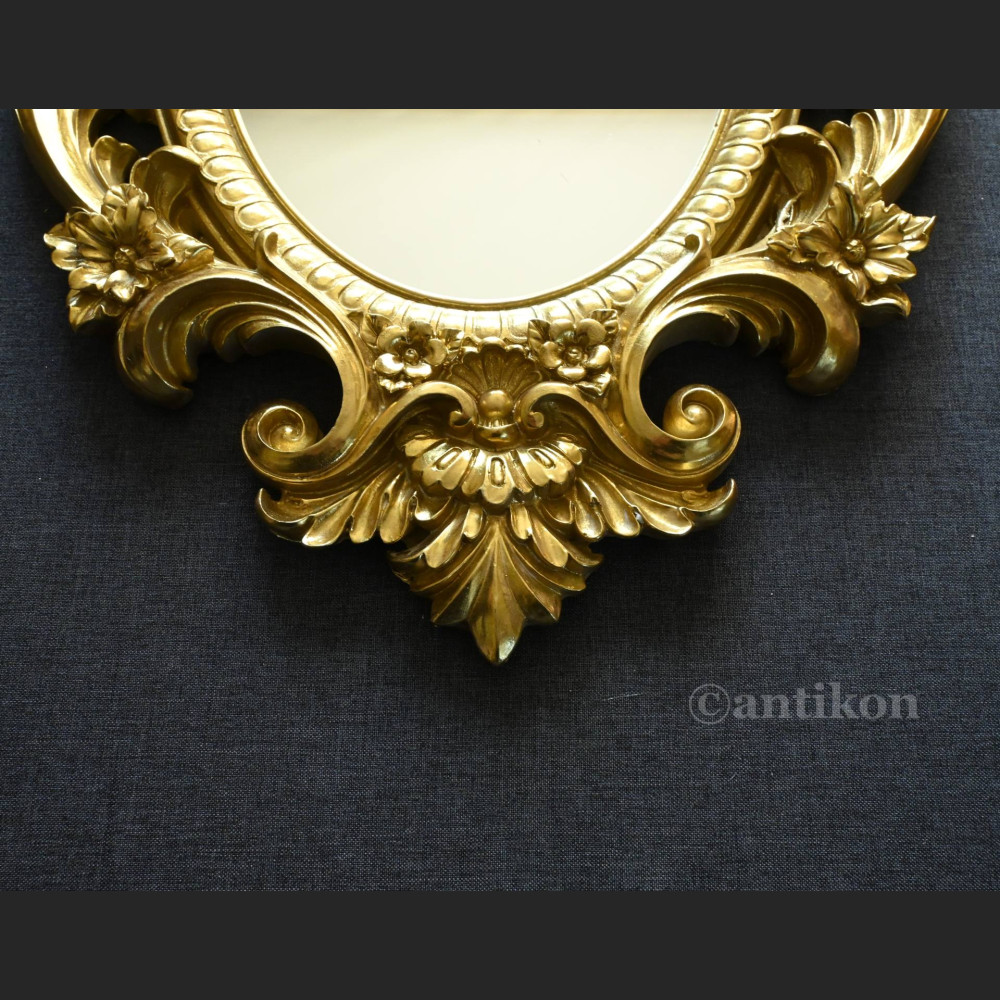 Lustro barokowe złote z amorkami 