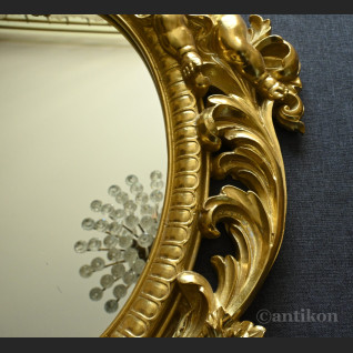 Lustro barokowe złote z amorkami 