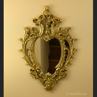 Stylowe lustro w złotej ramie  Stylowe lustro w złotej ramie