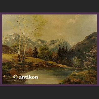 OGROMNY STARY OLEJ NA DESCE ŚLICZNY PEJZAŻ Z BRZOZAMI SYG. OGROMNY STARY OLEJ NA DESCE ŚLICZNY PEJZAŻ Z BRZOZAMI SYG.