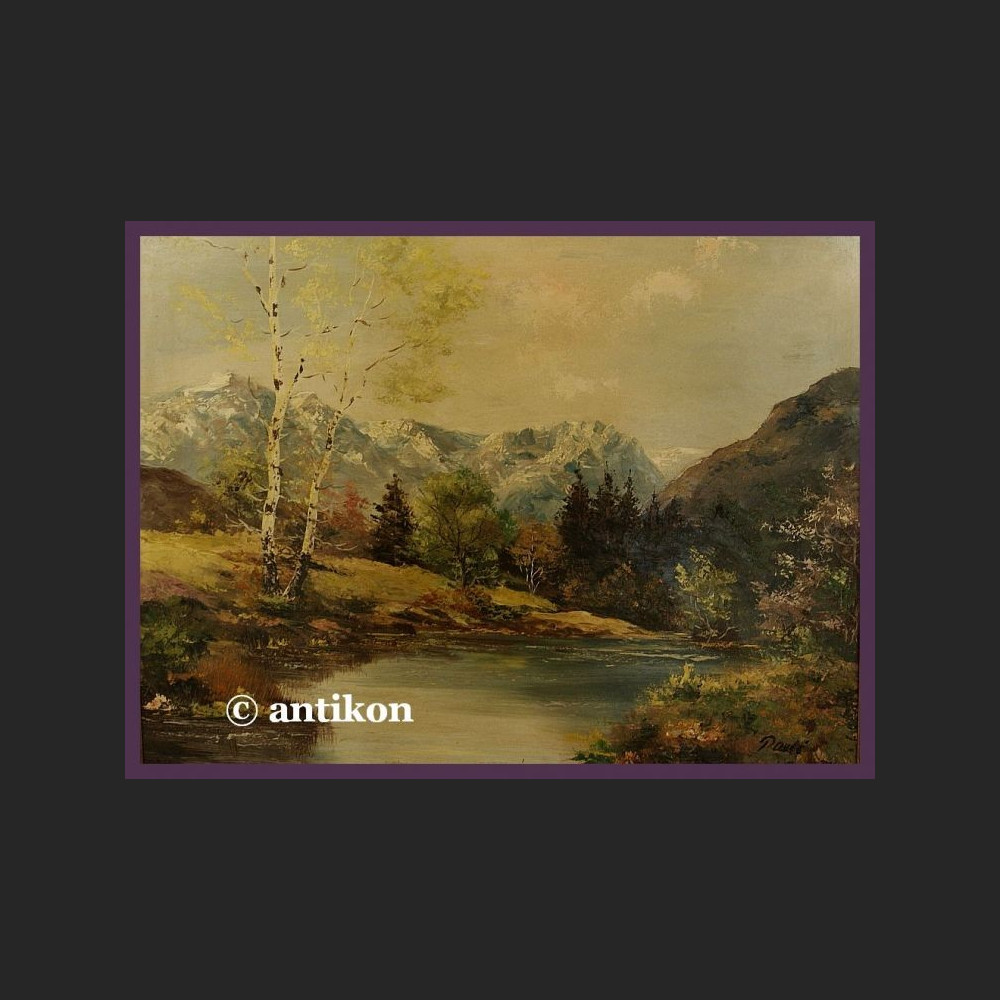 OGROMNY STARY OLEJ NA DESCE ŚLICZNY PEJZAŻ Z BRZOZAMI SYG. OGROMNY STARY OLEJ NA DESCE ŚLICZNY PEJZAŻ Z BRZOZAMI SYG.