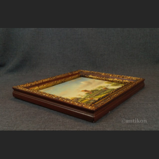 Wiejski widok z wiatrakami obraz w ramie 