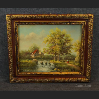 Sielanka wiejska obraz z wodospadem  Sielanka wiejska obraz z wodospadem