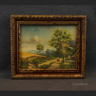 Żniwa obraz olejny na desce  Żniwa obraz olejny na desce