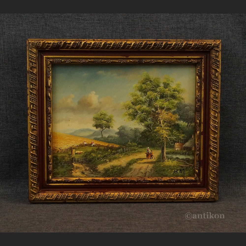 Żniwa obraz olejny na desce  Żniwa obraz olejny na desce