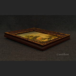 Wieś obraz olejny piękna miniatura Wieś obraz olejny piękna miniatura