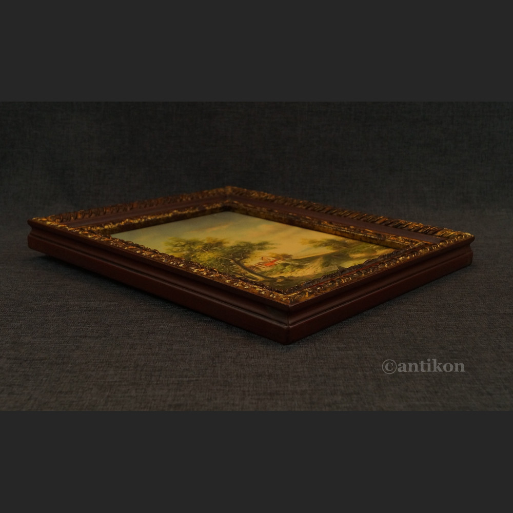 Wieś obraz olejny piękna miniatura Wieś obraz olejny piękna miniatura