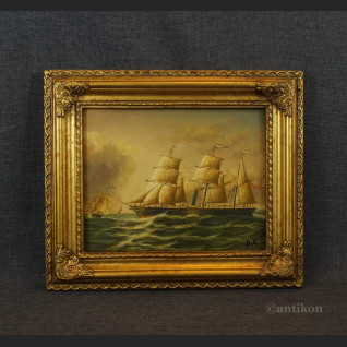 Trójmasztowiec na morzu obraz olejny 