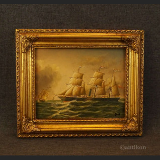 Trójmasztowiec na morzu obraz olejny 