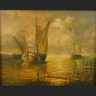 Obraz łodzie wracające z połowu 