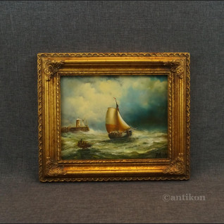 Pejzaż marynistyczny łódź na morzu 