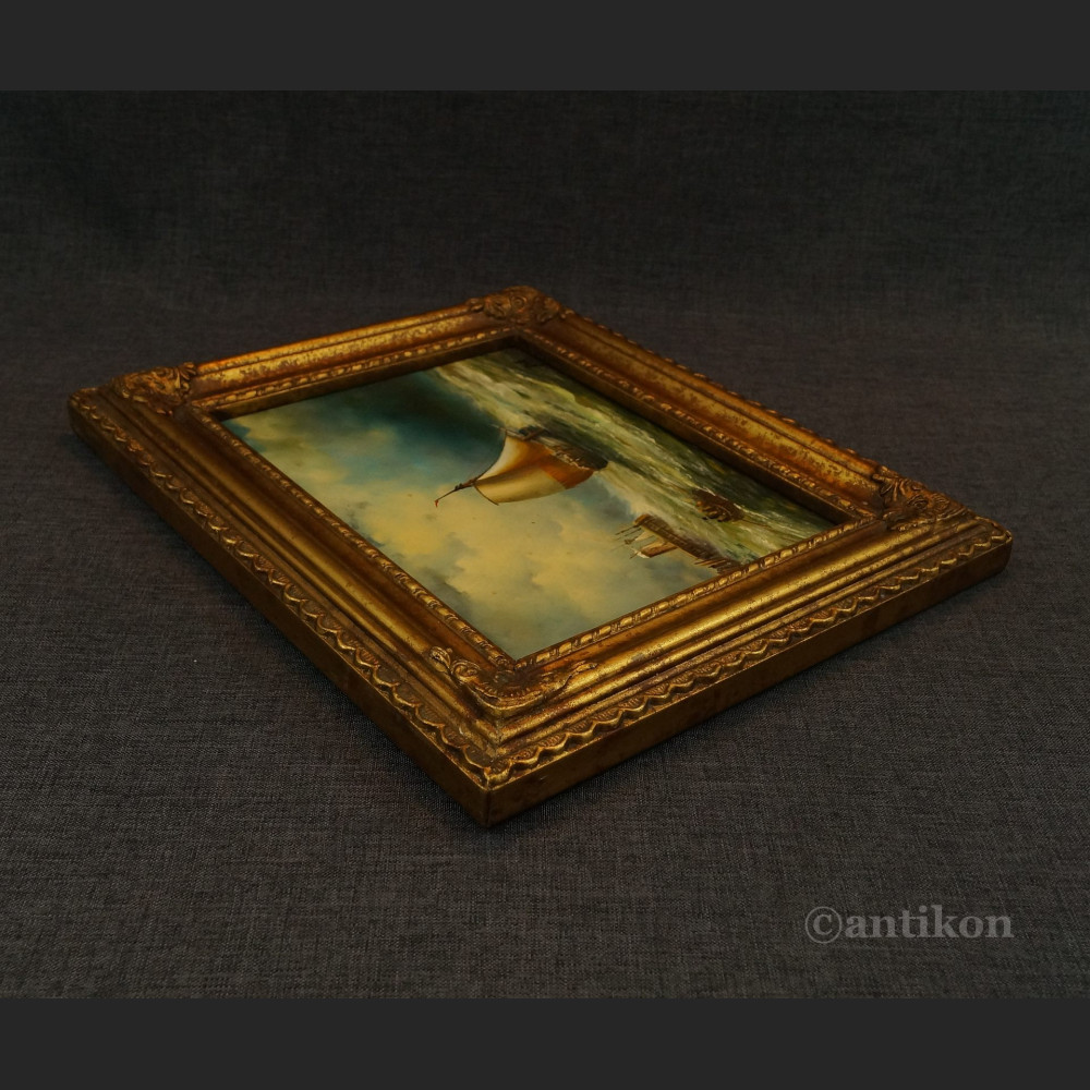 Pejzaż marynistyczny łódź na morzu 