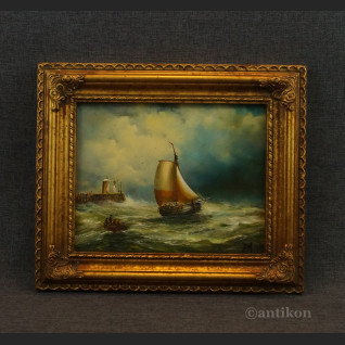 Pejzaż marynistyczny łódź na morzu 