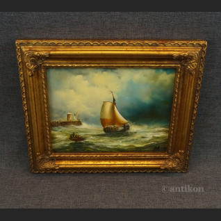 Pejzaż marynistyczny łódź na morzu 