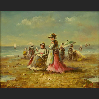 Obraz Damy na plaży wg Monet  Obraz Damy na plaży wg Monet