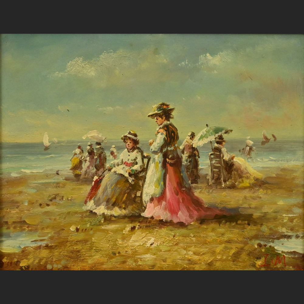 Obraz Damy na plaży wg Monet  Obraz Damy na plaży wg Monet