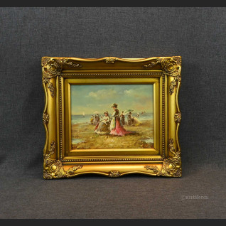 Obraz Damy na plaży wg Monet  Obraz Damy na plaży wg Monet