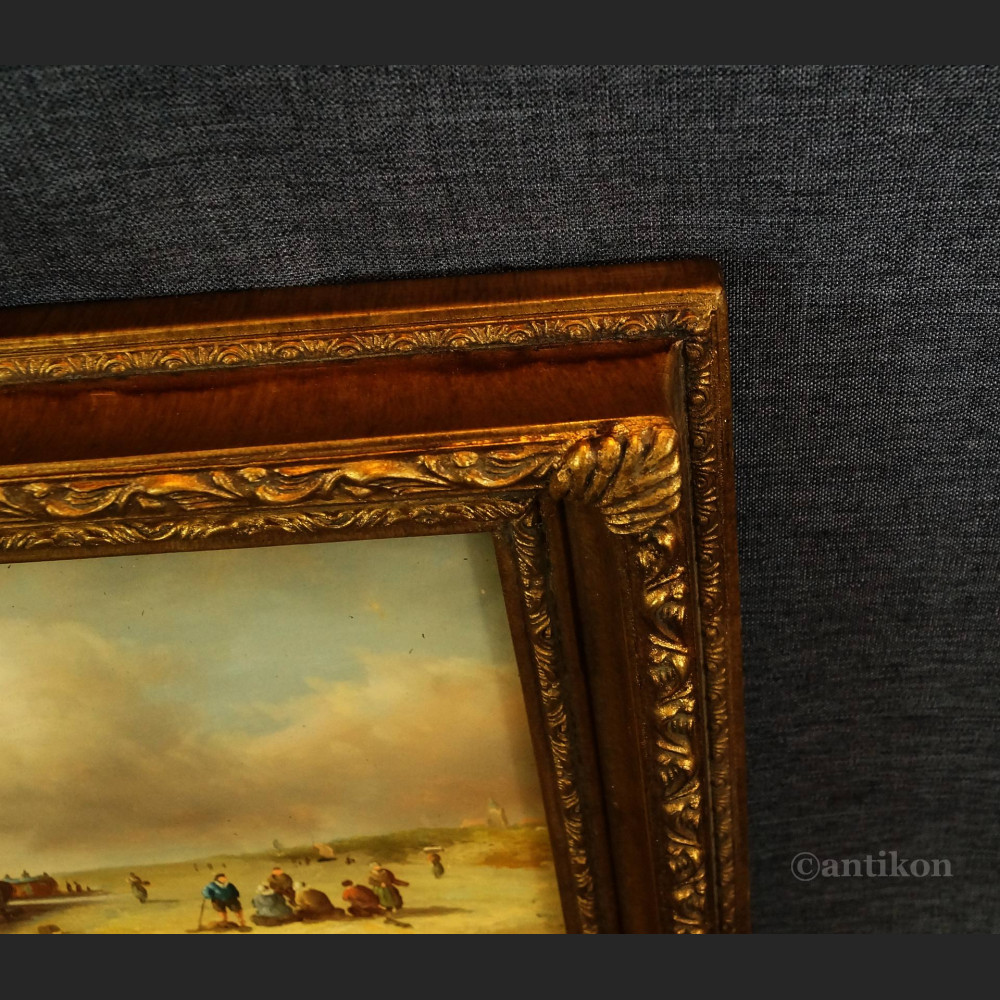 Obraz olejny wioska rybacka malarstwo 