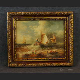 Pejzaż morze obraz w drewnianej ramie 