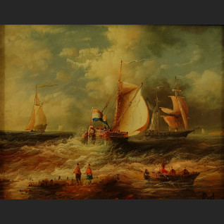 Pejzaż morze obraz w drewnianej ramie 