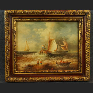 Pejzaż morze obraz w drewnianej ramie 