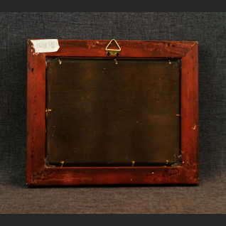 Pejzaż wiejski miniatura olejna na desce Pejzaż wiejski miniatura olejna na desce