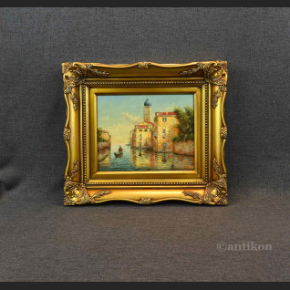 Pejzaż wenecki obraz olejny na desce Pejzaż wenecki obraz olejny na desce