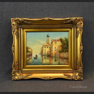 Pejzaż wenecki obraz olejny na desce Pejzaż wenecki obraz olejny na desce
