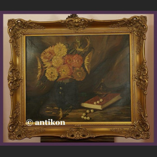 Stary obraz olejny piękne malarstwo martwa natura 