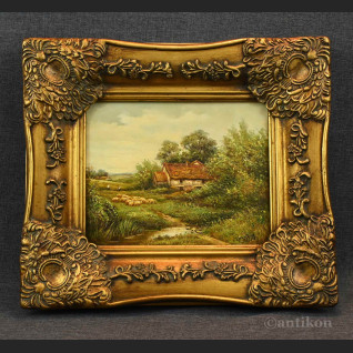 Pejzaż wiejski obraz olejny w ramie Uroki natury 