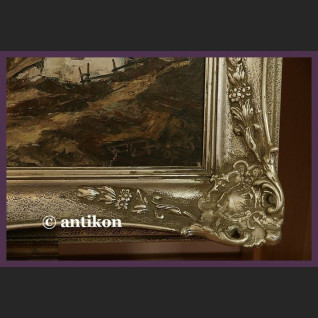 PIĘKNE STARE MALARSTWO TYROLSKI KRAJOBRAZ CUDOWNA RAMA