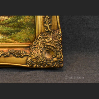 Pejzaż wiejski obraz olejny w ramie Uroki natury Pejzaż wiejski obraz olejny w ramie Uroki natury