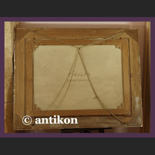 PIĘKNE STARE MALARSTWO TYROLSKI KRAJOBRAZ CUDOWNA RAMA