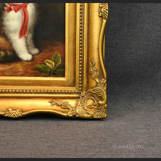 Obraz kota z czerwoną kokardą  Obraz kota z czerwoną kokardą