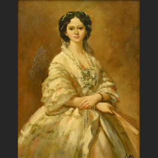 Portret rokokowej damy obraz olejny 