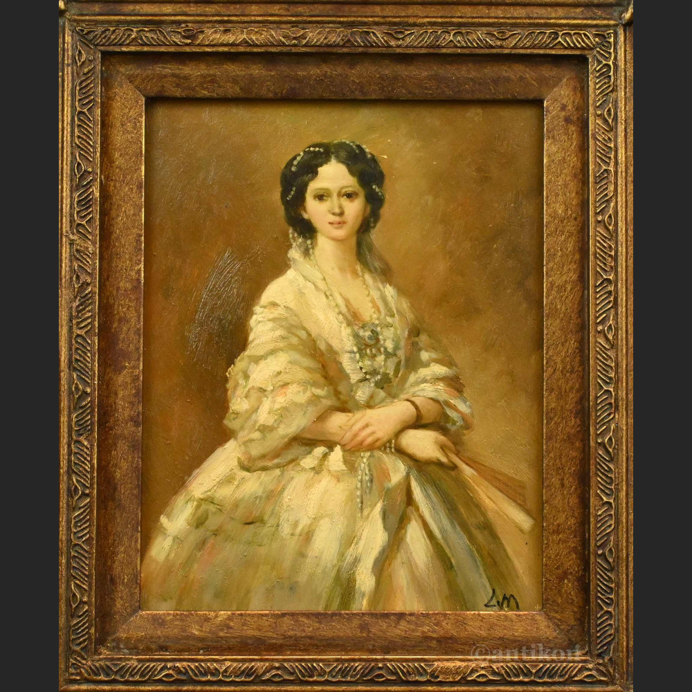 Portret rokokowej damy obraz olejny 