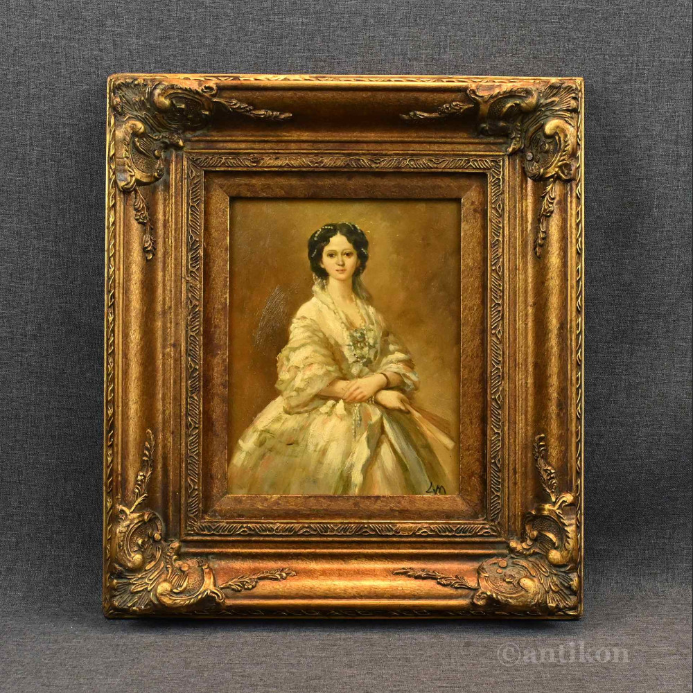 Portret rokokowej damy obraz olejny 