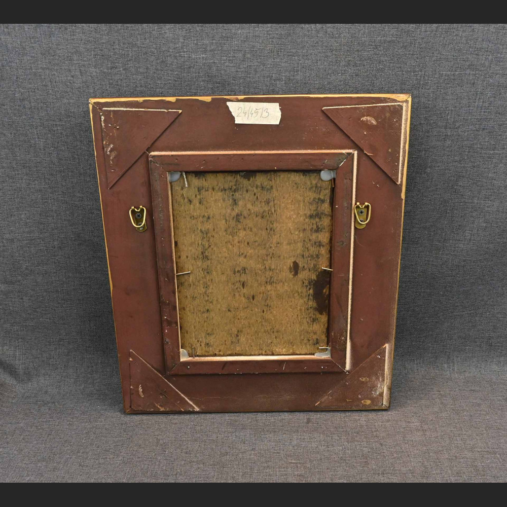 Dama z różami olej na desce 