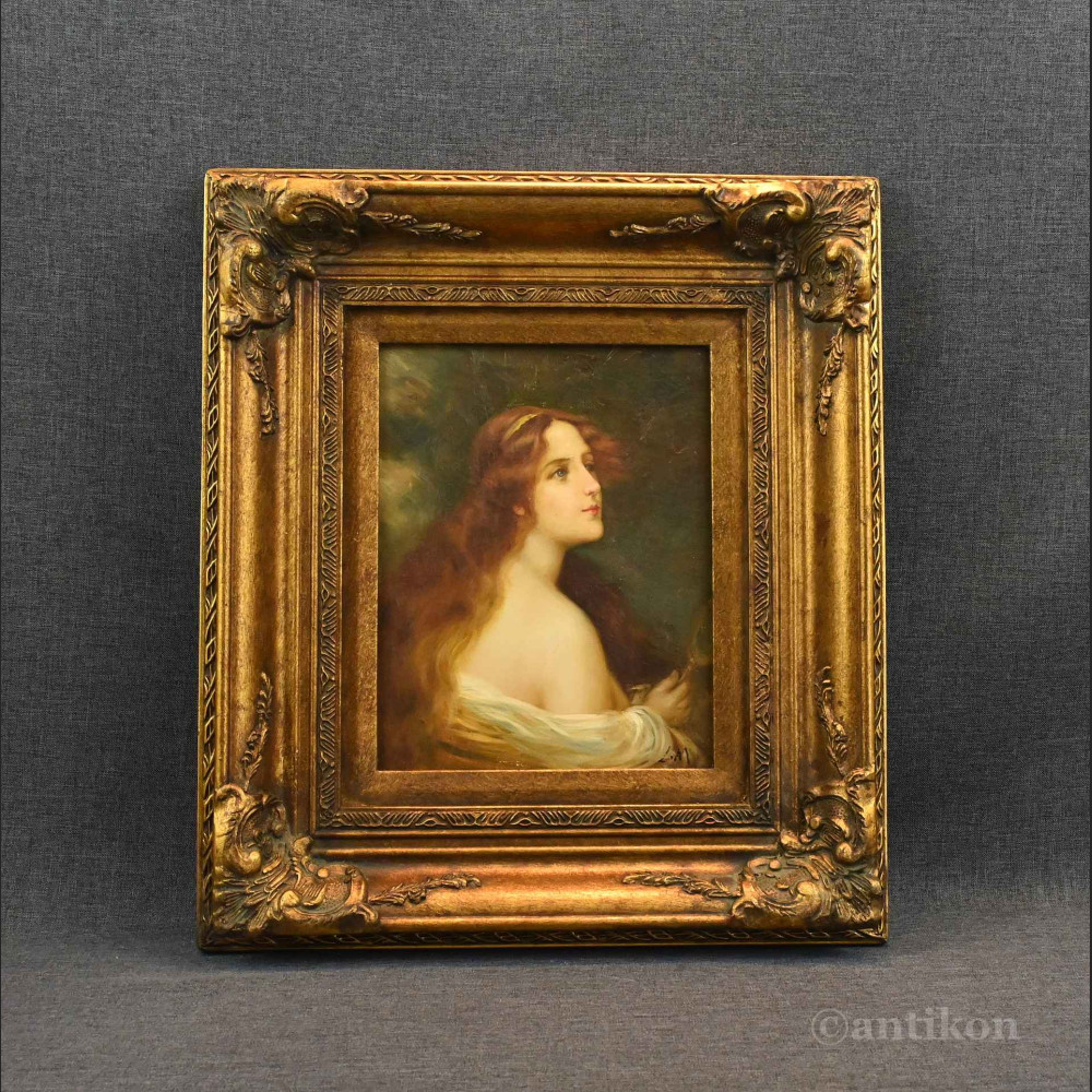 Rudowłosa obraz portret w ramie 