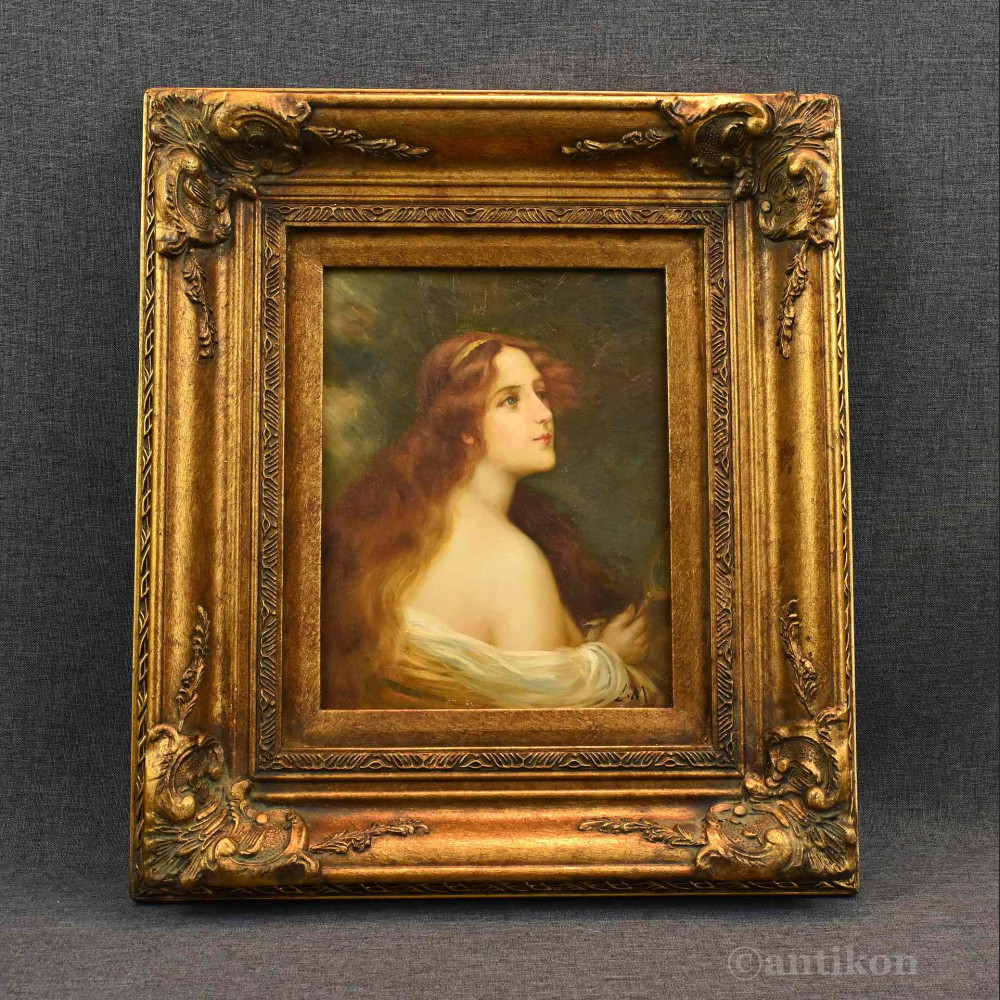 Rudowłosa obraz portret w ramie 