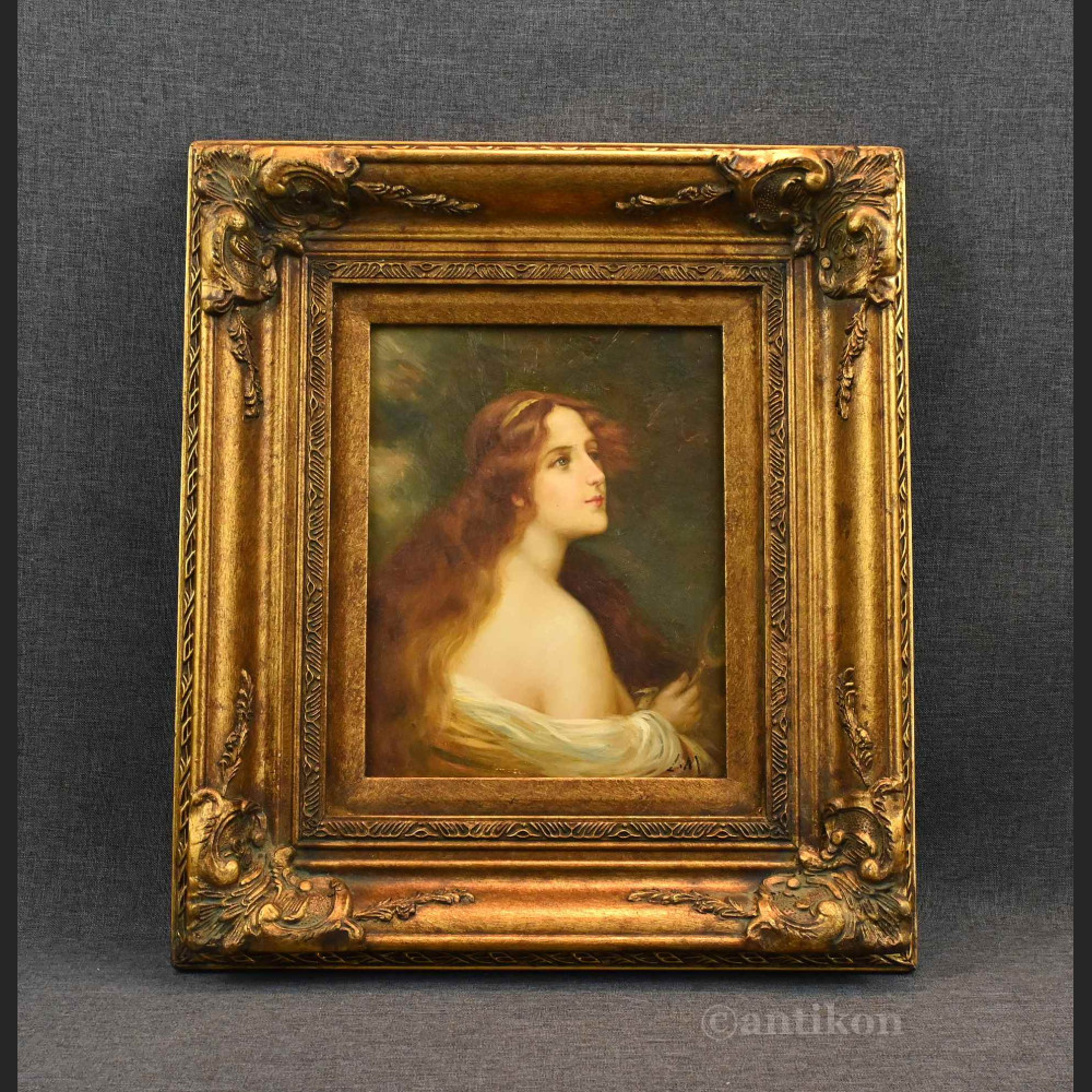 Rudowłosa obraz portret w ramie 