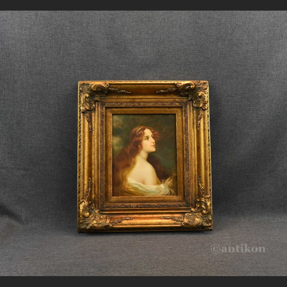 Rudowłosa obraz portret w ramie 