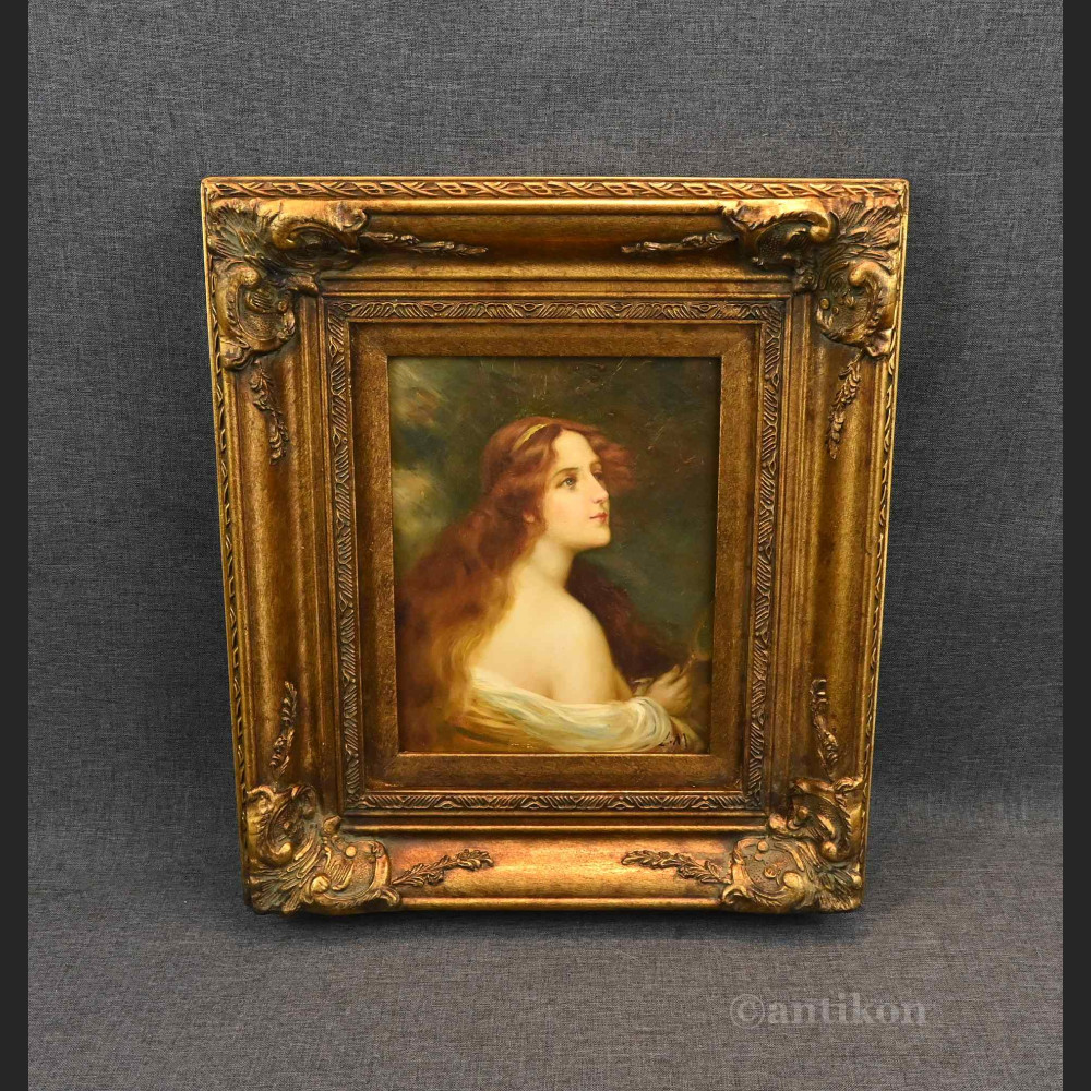 Rudowłosa obraz portret w ramie 