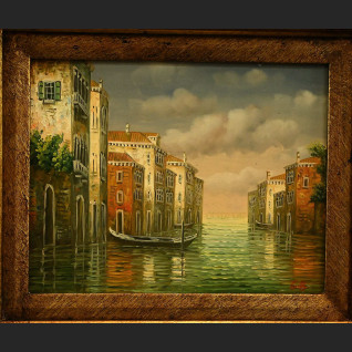 Wenecja pejzaż obraz olejny z gondolą 