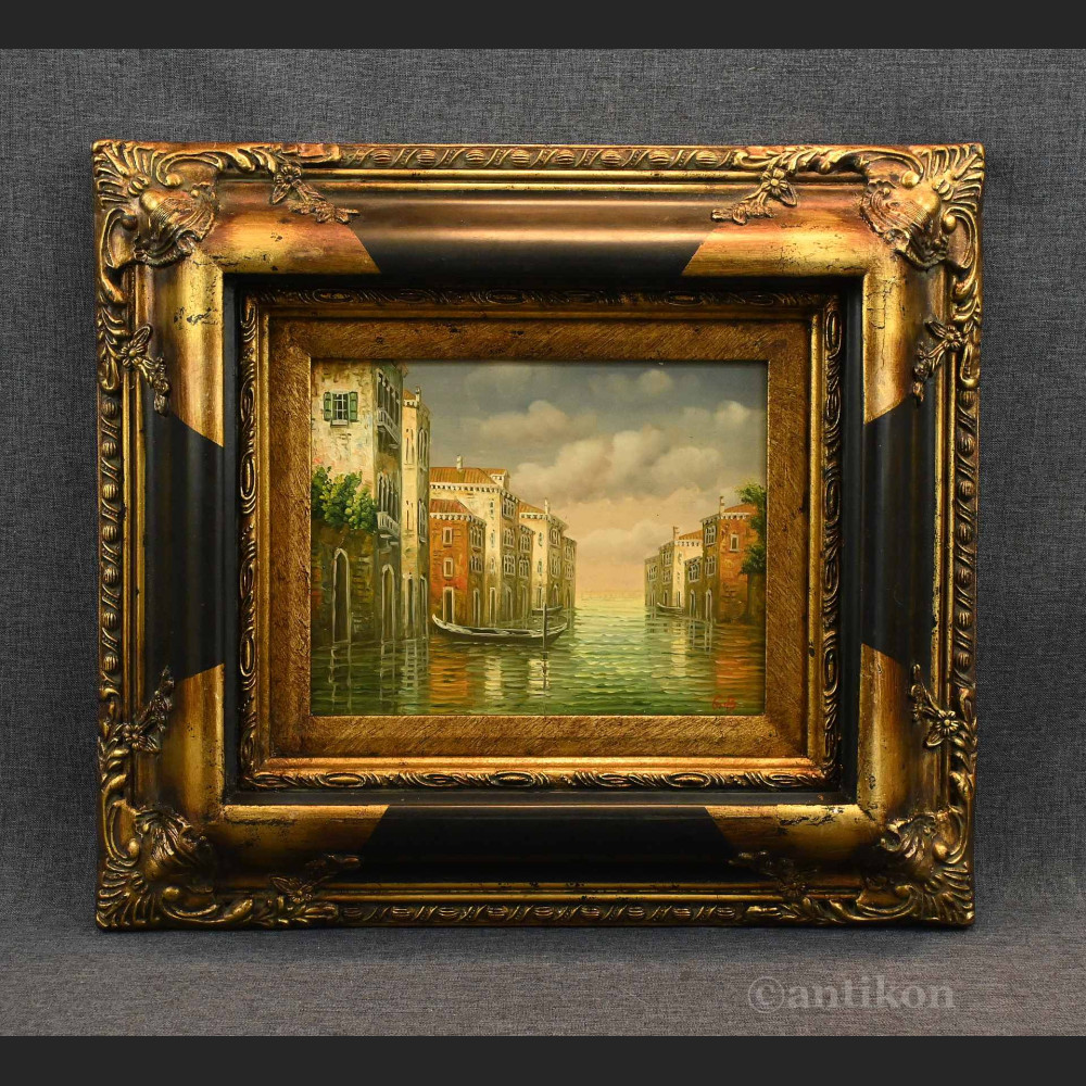 Wenecja pejzaż obraz olejny z gondolą 